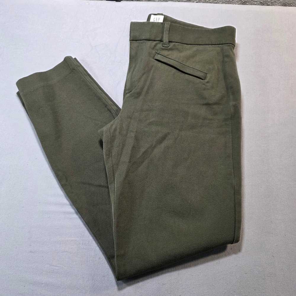 GAP Signature Skinny Ankle Pants Womens‎ 4 Regular Olive Green Stretch Mid Rise